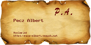 Pecz Albert névjegykártya