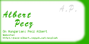 albert pecz business card
